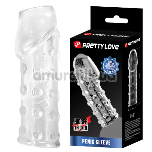 Насадка на пеніс Pretty Love Penis Sleeve Griff, прозора