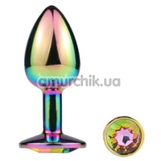 Анальная пробка с радужным кристаллом Mai Attraction Pleasure Toys S №72, радужная - Фото №1