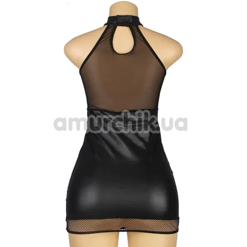 Платье Star Night Wetlook Leather Sexy Mini Dress, черное