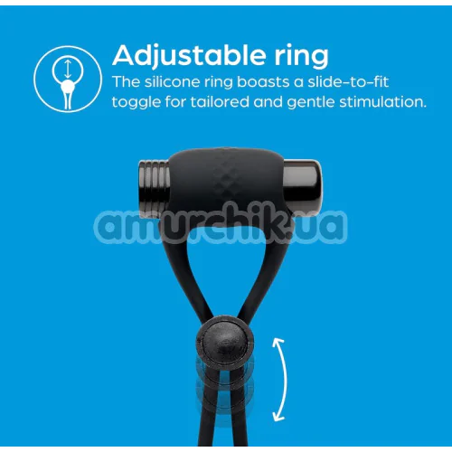 Виброкольцо для члена So Divine Adjustable Vibrating Ring, черное
