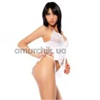 Комплект Hot Nights White: пеньюар + трусики-стринги (модель ERL300007) - Фото №1