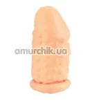 Насадка-подовжувач члена Latex Extension - Nubby Cock Heads, тілесна - Фото №1
