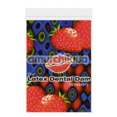 Серветка для орального сексу Trust Latex Dental Dam Strawberry - полуниця, 1 шт - Фото №1