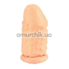 Насадка-удлинитель члена Latex Extension - Nubby Cock Heads, телесная - Фото №1