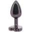 Анальная пробка с черным кристаллом Jewel Small Black Diamond Heart Plug, черная - Фото №5