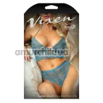 Комплект Vixen Teal Me About It, голубой: бюстгальтер + трусики-стринги - Фото №1