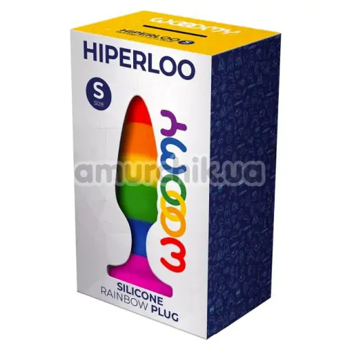 Анальная пробка Wooomy Hiperloo S, радужная