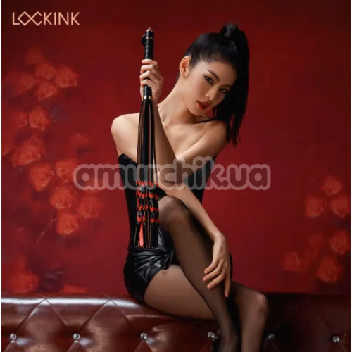 Флоггер Lockink Sevanda Red & Black Braided Tail Flogger, черно-красный