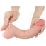 Фаллоимитатор Sliding-Skin Dual Layer Dong 9.5 с мошонкой, телесный - Фото №12