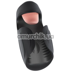 Мастурбатор с вибрацией и подвижным язычком M for Men Lickety Split, черный - Фото №1