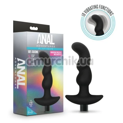 Вибростимулятор простаты Anal Adventures Platinum Vibrating Prostate Massager 3, черный