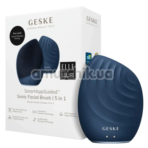 Ультразвуковая щетка для лица Geske Sonic Facial Brush 5 in 1, синяя