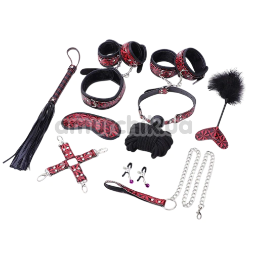 Бондажний набір JSY BDSM Set KB80019, чорно-бордовий