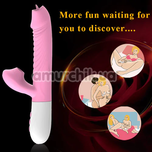 Вібратор з підігрівом Boss Silicone Vibrator USB 7, темно-рожевий