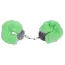 Наручники с зеленым мехом DS Fetish Plush Handcuffs, серебряные - Фото №2