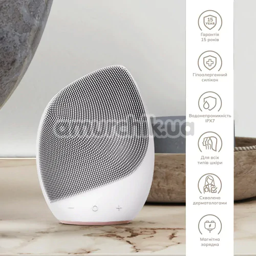 Ультразвуковая щетка для лица Geske Sonic Facial Brush 5 in 1, кремовая
