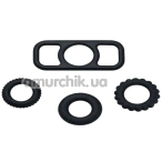 Набір ерекційних кілець Alume 4 Cock Ring Set, чорний - Фото №1