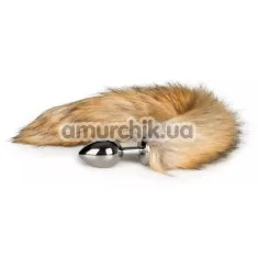 Анальная пробка с лисьим хвостиком Easy Toys Fox Tail Plug M, серебряная - Фото №1