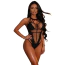 Боди Star Night Fishnet & Sparkle Rhinestone Party Bodysuit, черное - Фото №3