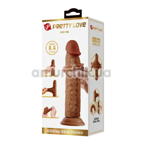 Фаллоимитатор Sliding Skin Keon 8.4, коричневый