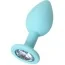 Анальна пробка з прозорим кристалом ToDo Anal Plug Brilliant S, бірюзова - Фото №1
