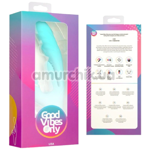 Вібратор з поштовхами Good Vibes Only Lisa, бірюзовий