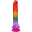 Фалоімітатор Doc Johnson Crystal Jellies Realistic Cock With Balls 9.5, мультикольоровий - Фото №3