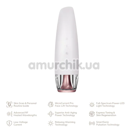 Микротоковый LED-излучатель для восстановления кожи лица Geske Anti-Aging Skin Renewer 9 in 1, кремовый