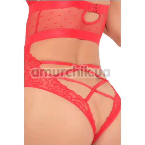 Боди X Marks The Spot Lace Teddy, красное