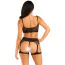 Комплект Leg Avenue Top And Garter Harness, чорний: топ + гартери - Фото №3