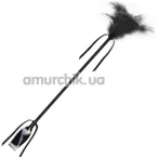 Стек з чорною пір'їнкою для пестощів Secret Play Feather Tickler And Riding Crop, чорний - Фото №1
