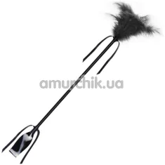 Стек с черным перышком для ласк Secret Play Feather Tickler And Riding Crop, черный - Фото №1