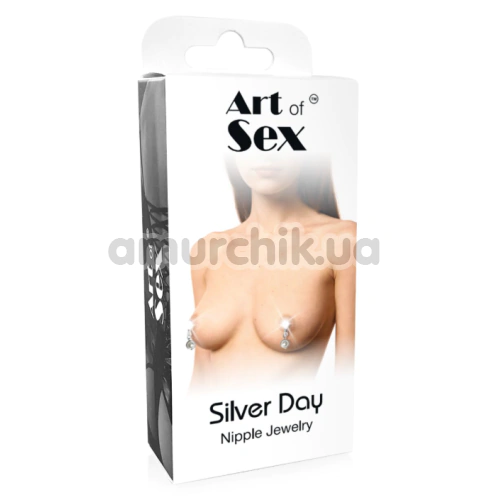 Прикраси для сосків Art of Sex Silver Day, білі