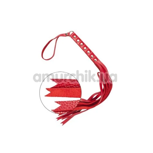 Батіг S&M Fancy Leather Flogger 132, червоний
