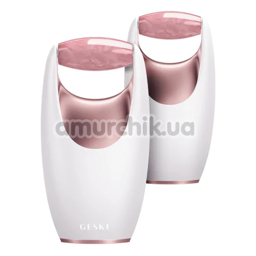 Роликовий масажер для обличчя Geske Rose Quartz Roller 5 in 1, кремовий