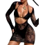 Сукня Star Night Longsleeve Open Front Mini Dress, чорна - Фото №7