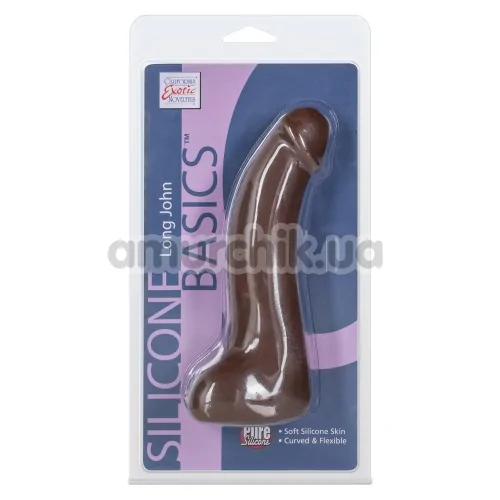 Фаллоимитатор Silicone Basics Long John, коричневый