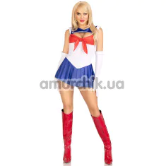 Костюм Сейлор Мун Leg Avenue Sexy Sailor, бело-синий: платье + перчатки - Фото №1