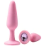 Анальна пробка з рожевим кристалом Alume Silicone Long Plug S, рожева - Фото №2
