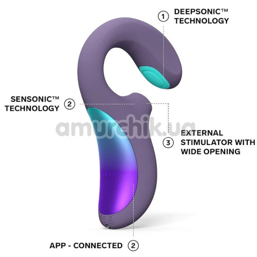Звуковой стимулятор с вибрацией Lelo Enigma Double Sonic (Лело Энигма Дабл Соник), фиолетовый