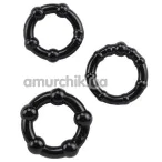 Набор эрекционных колец Star Night 3 Cock Ring Set, черный - Фото №1