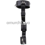 Ошейник с фиксаторами для рук DS Fetish Collar With Handscuff, черный - Фото №1