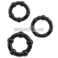 Набор эрекционных колец Star Night 3 Cock Ring Set, черный - Фото №1