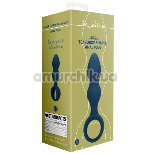 Анальная пробка Loveline Large Teardrop Shaped Anal Plug, синяя