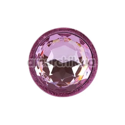 Анальная пробка с розовым кристаллом Matrix Mont Nebula Pink Gem Metal Plug S, розовая