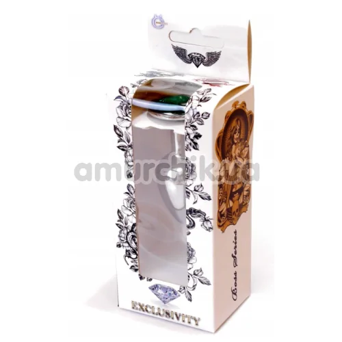 Анальна пробка з зеленим кристалом Exclusivity Jewellery Silver Plug, срібна