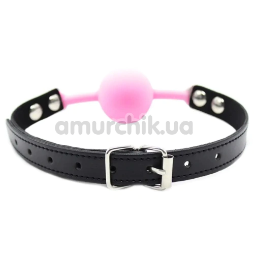 Кляп DS Fetish Silicone Ball Gag, рожево-чорний