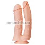 Подвійний фалоімітатор LoveToy Mega Double Dildo 12, тілесний - Фото №1