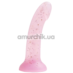 Фаллоимитатор Alume Glitter Silicone Dildo, розовый - Фото №1