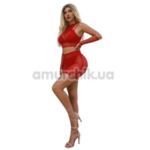 Комплект Star Night Mesh Set, червоний: топ + спідниця